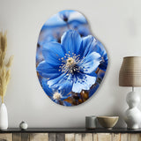 Blue Flower Cobalt Delight - Asymmetric Metal Wall Art