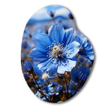 Blue Flower Cobalt Delight - Asymmetric Metal Wall Art