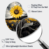 Yellow Brown Sunflower Field Emergent Sunflower II - Asymmetric Metal Wall Art