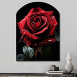 Red Black Rose Elegance I - Asymmetric Metal Wall Art