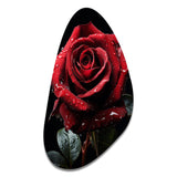 Red Black Rose Elegance I - Asymmetric Metal Wall Art