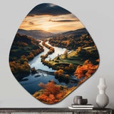 Forest Autumn In The Usa II - Asymmetric Metal Wall Art