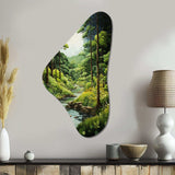 Forest Whispering Woods Pastoral III - Asymmetric Metal Wall Art