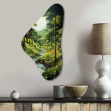 Forest Whispering Woods Pastoral III - Asymmetric Metal Wall Art