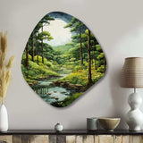 Forest Whispering Woods Pastoral III - Asymmetric Metal Wall Art