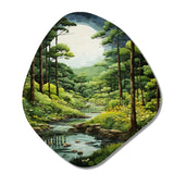 Forest Whispering Woods Pastoral III - Asymmetric Metal Wall Art