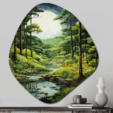 Forest Whispering Woods Pastoral III - Asymmetric Metal Wall Art