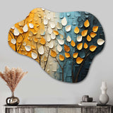 Forest Yellow Wood Collage IV - Asymmetric Metal Wall Art