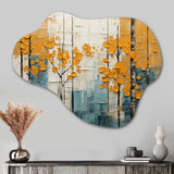 Bold Yellow And Grey Forest III - Asymmetric Metal Wall Art