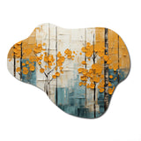 Bold Yellow And Grey Forest III - Asymmetric Metal Wall Art