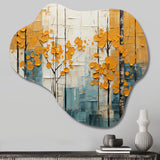 Bold Yellow And Grey Forest III - Asymmetric Metal Wall Art