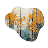 Bold Yellow And Grey Forest III - Asymmetric Metal Wall Art