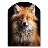 Orange Fox Guardian - Asymmetric Metal Wall Art