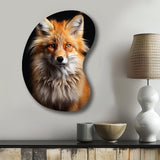 Orange Fox Guardian - Asymmetric Metal Wall Art