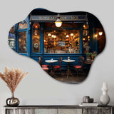 France Parisian Cafe Blues - Asymmetric Metal Wall Art