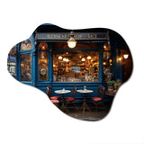 France Parisian Cafe Blues - Asymmetric Metal Wall Art