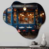 France Parisian Cafe Blues - Asymmetric Metal Wall Art