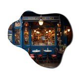 France Parisian Cafe Blues - Asymmetric Metal Wall Art