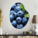 Fruit Plump Blueberry Pointillism - Asymmetric Metal Wall Art