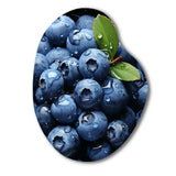 Fruit Plump Blueberry Pointillism - Asymmetric Metal Wall Art