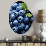 Fruit Plump Blueberry Pointillism - Asymmetric Metal Wall Art