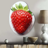 Fruit Sweet Strawberry Pointillism I - Asymmetric Metal Wall Art