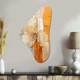 Glam Orange Beige Collage IV - Asymmetric Metal Wall Art