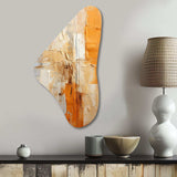 Glam Orange Beige Collage IV - Asymmetric Metal Wall Art