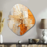 Glam Orange Beige Collage IV - Asymmetric Metal Wall Art