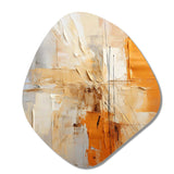 Glam Orange Beige Collage IV - Asymmetric Metal Wall Art