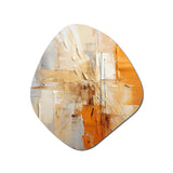 Glam Orange Beige Collage IV - Asymmetric Metal Wall Art