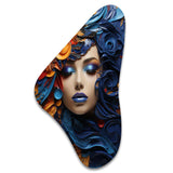 Glam Harmonious Cubist Woman Portrait III - Asymmetric Metal Wall Art