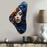 Glam Harmonious Cubist Woman Portrait III - Asymmetric Metal Wall Art