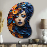 Glam Harmonious Cubist Woman Portrait III - Asymmetric Metal Wall Art