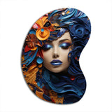 Glam Harmonious Cubist Woman Portrait III - Asymmetric Metal Wall Art