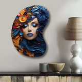 Glam Harmonious Cubist Woman Portrait III - Asymmetric Metal Wall Art