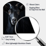 Black And White Goat Portrait - Asymmetric Metal Wall Art