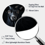 Black And White Goat Portrait - Asymmetric Metal Wall Art