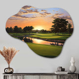 Golf Dawn On The Put II - Asymmetric Metal Wall Art