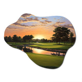 Golf Dawn On The Put II - Asymmetric Metal Wall Art