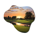 Golf Dawn On The Put II - Asymmetric Metal Wall Art