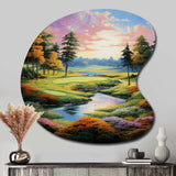 Golf Enchanted Greens - Asymmetric Metal Wall Art