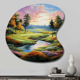 Golf Enchanted Greens - Asymmetric Metal Wall Art