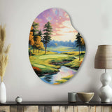 Golf Enchanted Greens - Asymmetric Metal Wall Art