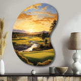 Golf Golden Hour Golf - Asymmetric Metal Wall Art