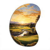 Golf Golden Hour Golf - Asymmetric Metal Wall Art