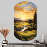 Golf Golden Hour Golf - Asymmetric Metal Wall Art