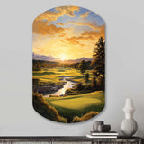 Golf Golden Hour Golf - Asymmetric Metal Wall Art