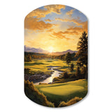 Golf Golden Hour Golf - Asymmetric Metal Wall Art