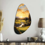 Golf Golden Hour Golf - Asymmetric Metal Wall Art